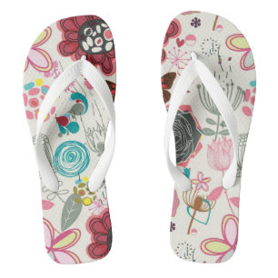 Floral patroon in retro-stijl 5 teenslippers