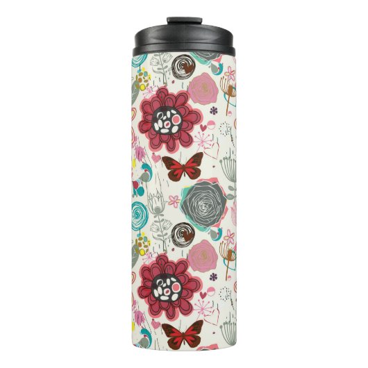 Floral patroon in retro-stijl 5 thermosbeker (Voorkant)