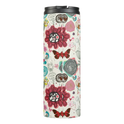 Floral patroon in retro-stijl 5 thermosbeker (Achterkant)