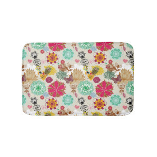 Floral patroon in retro-stijl badmat