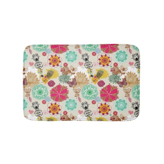 Floral patroon in retro-stijl badmat (Voorkant)