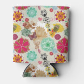 Floral patroon in retro-stijl blikjeskoeler (Voorkant)