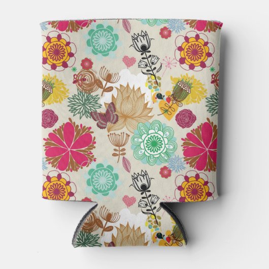 Floral patroon in retro-stijl blikjeskoeler (Voorkant)