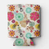 Floral patroon in retro-stijl blikjeskoeler (Achterkant)