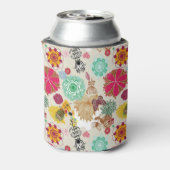 Floral patroon in retro-stijl blikjeskoeler (Blikje Achterkant)