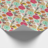 Floral patroon in retro-stijl cadeaupapier (Hoek)
