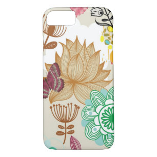 Floral patroon in retro-stijl 	iPhone 8/7 hoesje