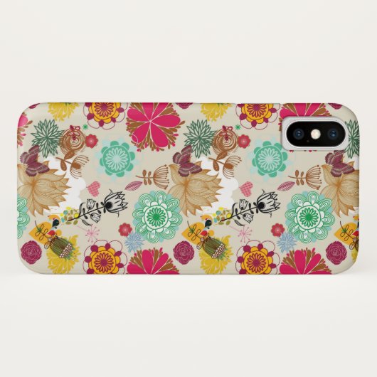 Floral patroon in retro-stijl Case-Mate iPhone case (Achterkant (horizontaal))