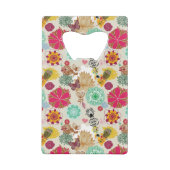 Floral patroon in retro-stijl creditkaart flessenopener (Achterkant)