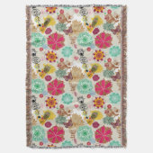 Floral patroon in retro-stijl deken (Voorkant Verticaal)