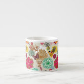 Floral patroon in retro-stijl espresso kop (Voorkant)