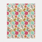 Floral patroon in retro-stijl fleece deken (Voorkant)
