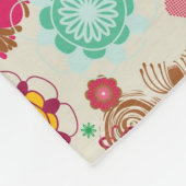 Floral patroon in retro-stijl fleece deken (Hoek)