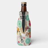 Floral patroon in retro-stijl flesjeskoeler (Fles Achterkant)