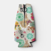 Floral patroon in retro-stijl flesjeskoeler (Achterkant)