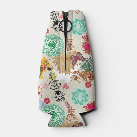 Floral patroon in retro-stijl flesjeskoeler (Achterkant)