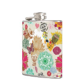 Floral patroon in retro-stijl heupfles (Links)
