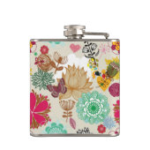 Floral patroon in retro-stijl heupfles (Achterkant)