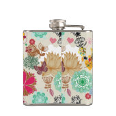 Floral patroon in retro-stijl heupfles (Achterkant)