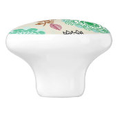 Floral patroon in retro-stijl keramische knop (Zijkant)