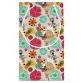 Floral patroon in retro-stijl klein cadeauzakje (Achterkant)