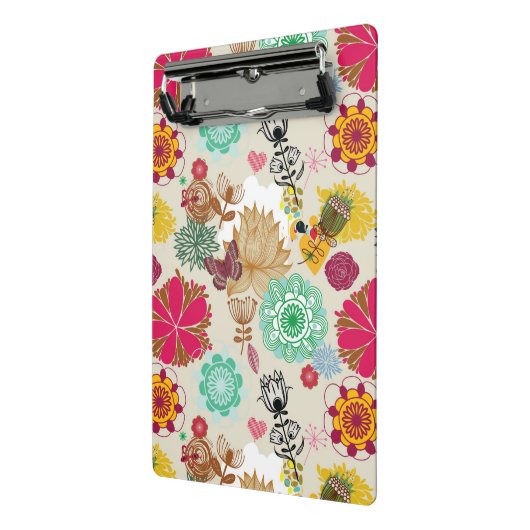 Floral patroon in retro-stijl mini klembord (Angled2)
