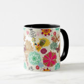 Floral patroon in retro-stijl mok (Voorkant rechts)