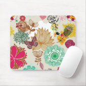 Floral patroon in retro-stijl muismat (Met muis)