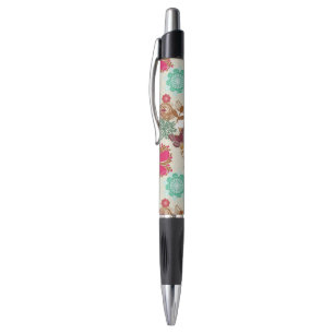 Floral patroon in retro-stijl pen
