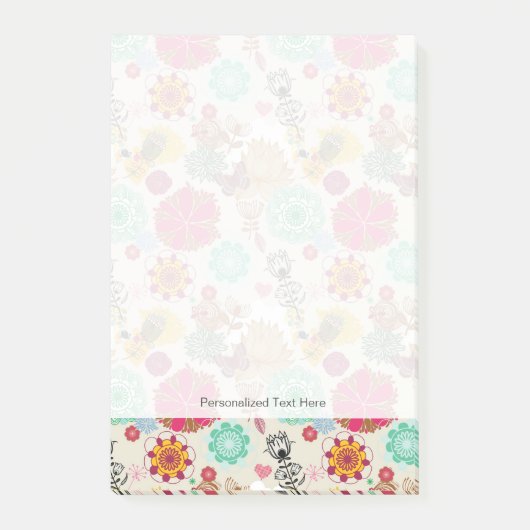 Floral patroon in retro-stijl post-it® notes (Voorkant)