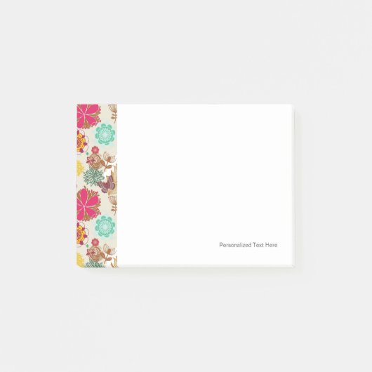 Floral patroon in retro-stijl post-it® notes (Voorkant)