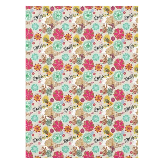 Floral patroon in retro-stijl tafelkleed (Voorkant)