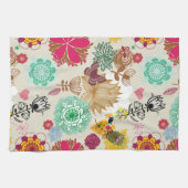 Floral patroon in retro-stijl theedoek (Horizontaal)