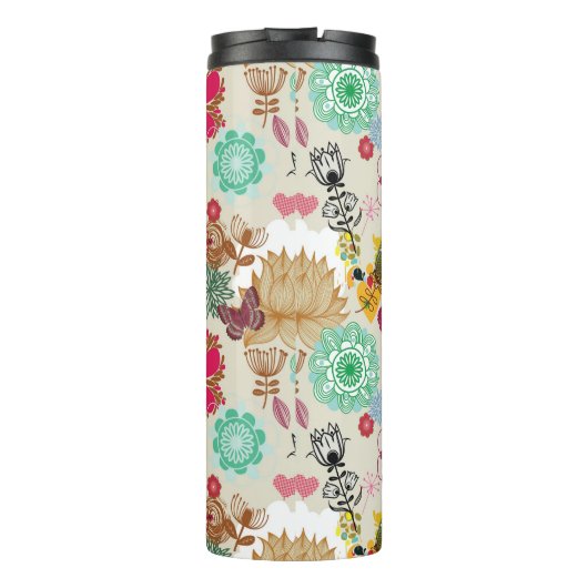 Floral patroon in retro-stijl thermosbeker (Achterkant)