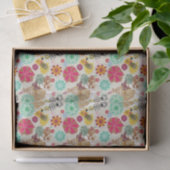 Floral patroon in retro-stijl tissuepapier (Geschenk)