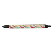 Floral patroon in retro-stijl zwarte inkt pen (Voorkant)