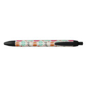 Floral patroon in retro-stijl zwarte inkt pen (Achterkant)