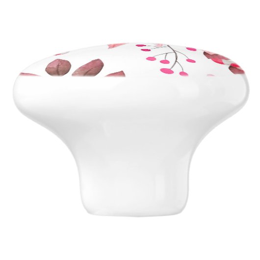 Floral patroon keramische knop (Zijkant)