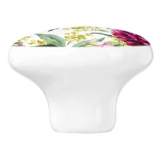 Floral patroon keramische knop (Zijkant)