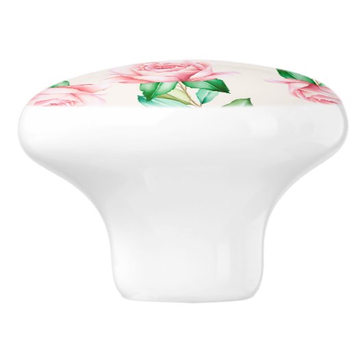 Floral patroon keramische knop (Zijkant)