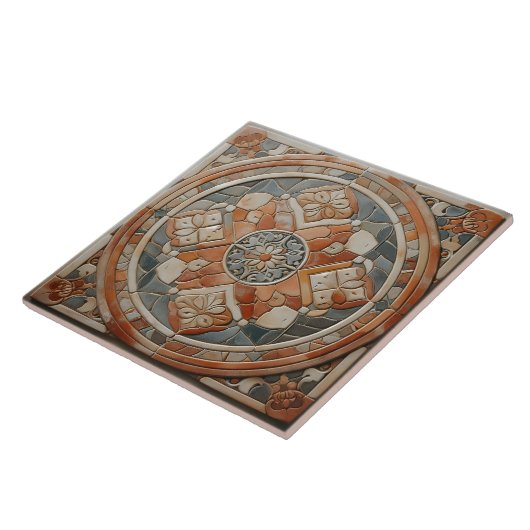 Floral Patroon Keramische Tegel Design Tegeltje (Zijkant)