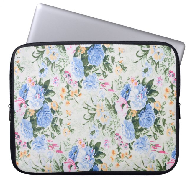 Floral patroon laptop sleeve (Voorkant)