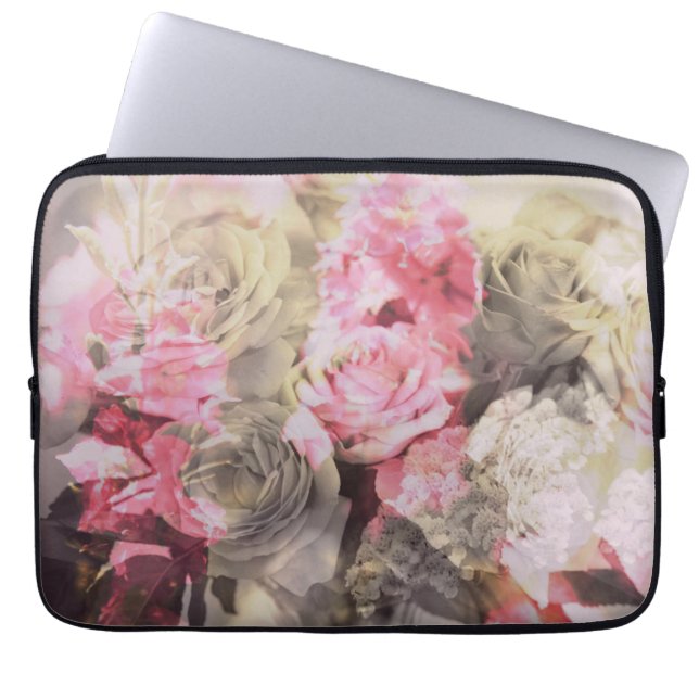 Floral patroon laptop sleeve (Voorkant)