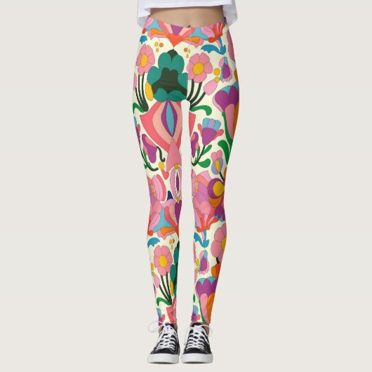 Floral patroon leggings (Voorkant)