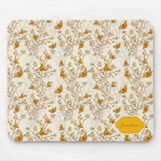 Floral Patroon met Butterflies Muismat (Voorkant)