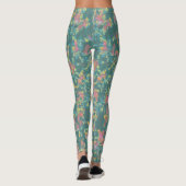 Floral patroon met meerdere kleuren op aarde leggings (Achterkant)