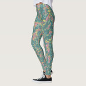 Floral patroon met meerdere kleuren op aarde leggings (Links)