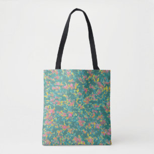 Floral patroon met meerdere kleuren op aarde tote bag