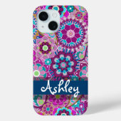 Floral Patroon met naam terugkeren Case-Mate iPhone Case (Achterkant)