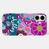 Floral Patroon met naam terugkeren Case-Mate iPhone Case (Achterkant (horizontaal))